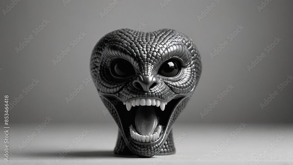 Metallic Snake Head Sculpture. Metallic Snake Head Sculpture.