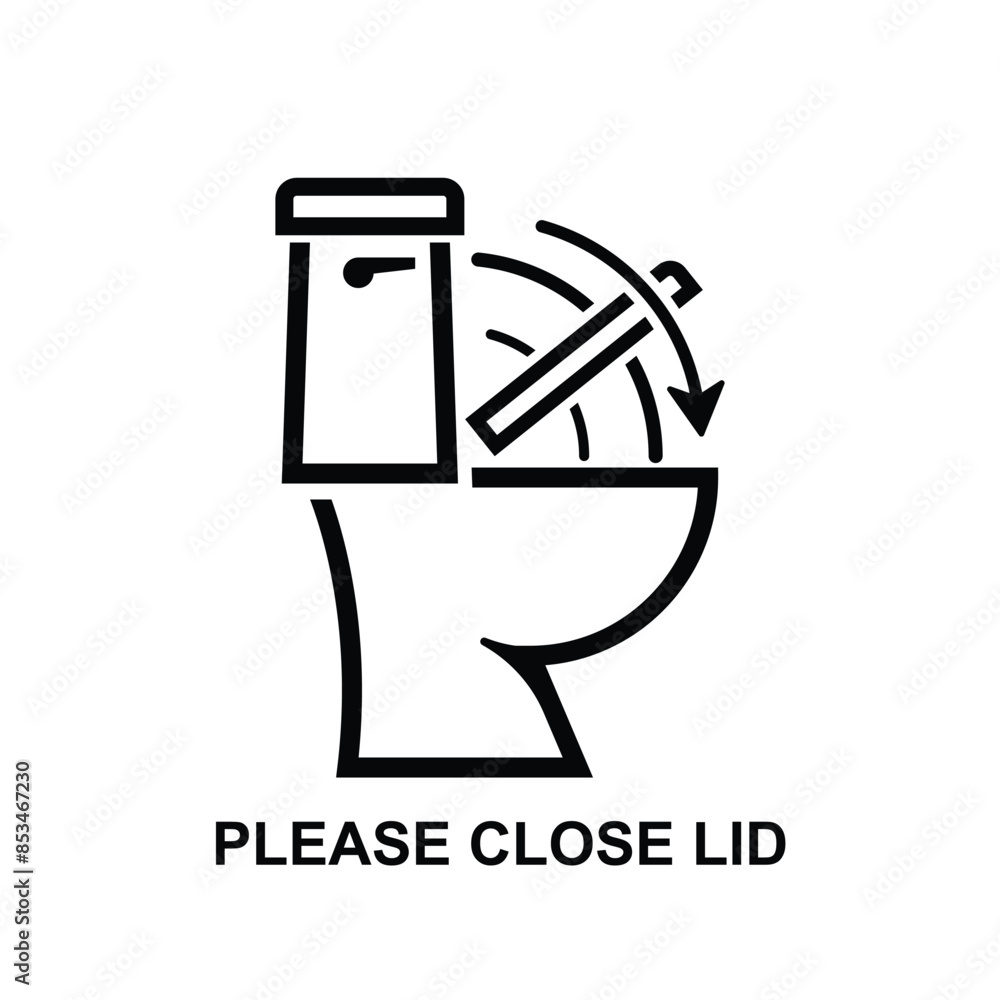Please close lid before flushing sign isolated on background vector illustration Please close lid before flushing sign isolated on background vector illustration