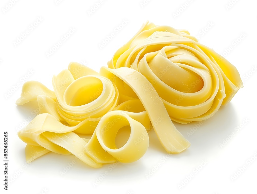 A close up butter curls on white background A close up butter curls on white background