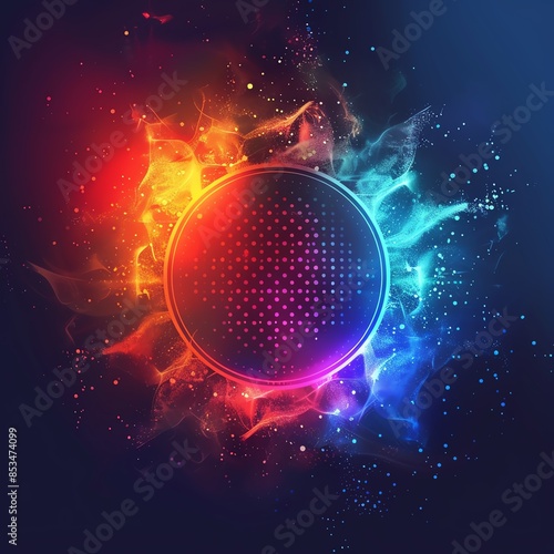 Abstract cardano symbol icon with vibrant colors and digital effects photo