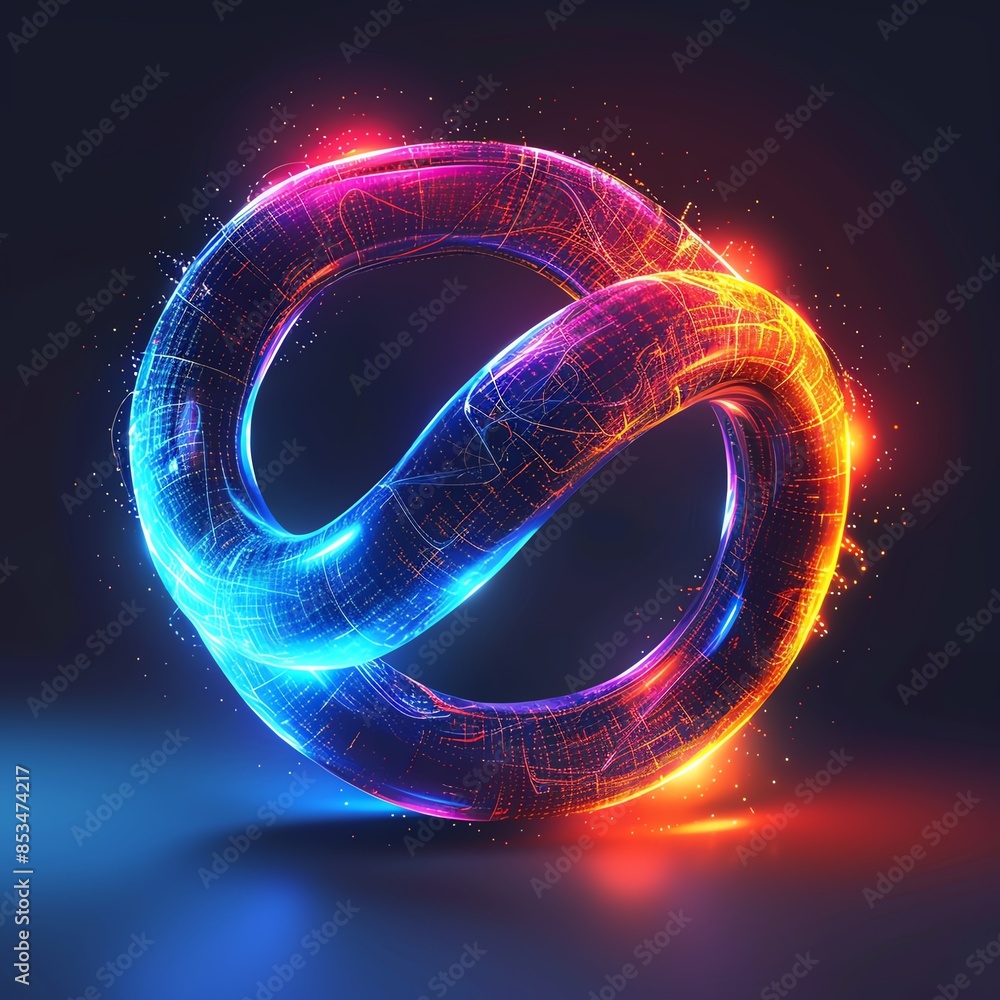 Abstract idr symbol icon with neon effects and digital glow Abstract idr symbol icon with neon effects and digital glow