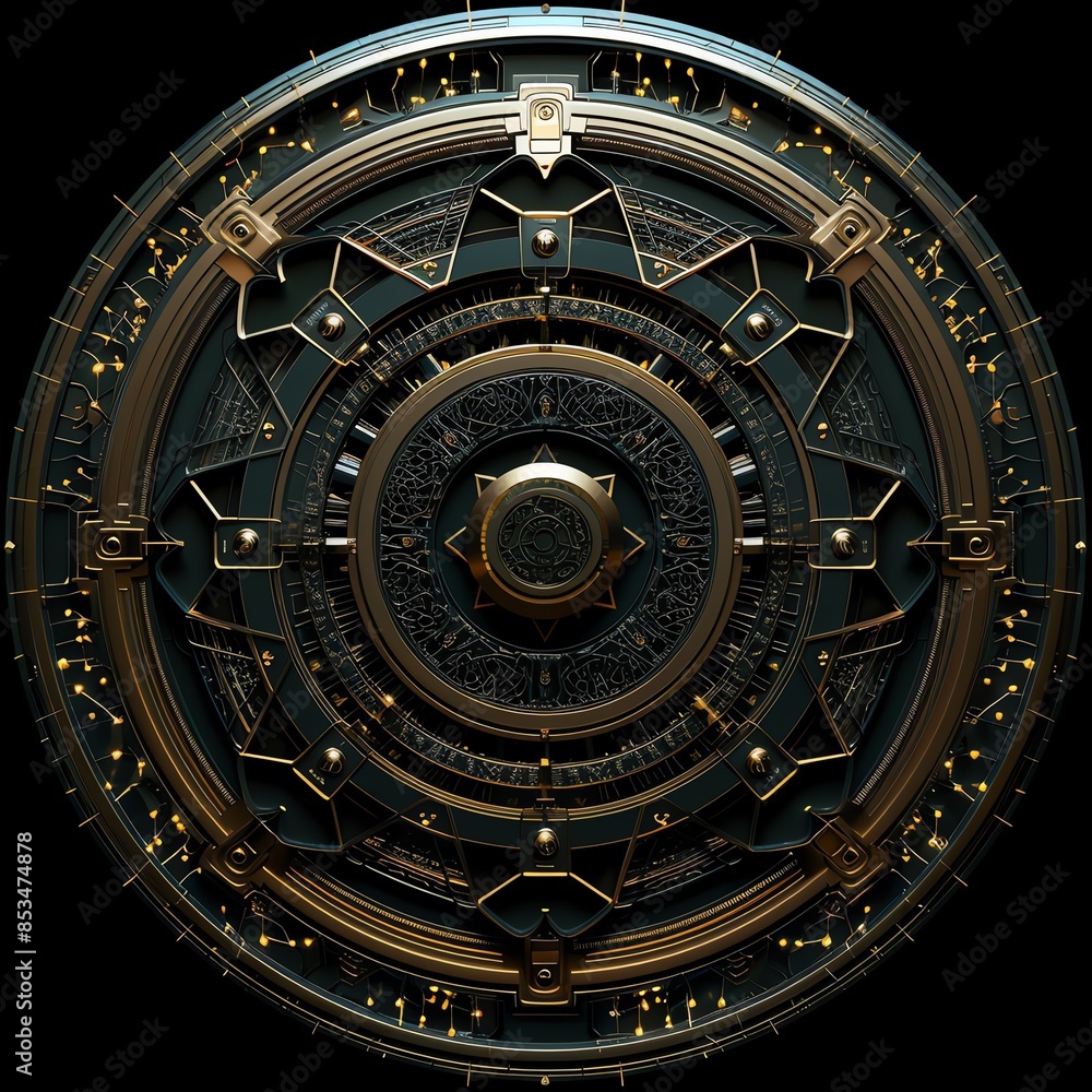 Detailed neo symbol icon with intricate patterns and high-tech look Detailed neo symbol icon with intricate patterns and high-tech look