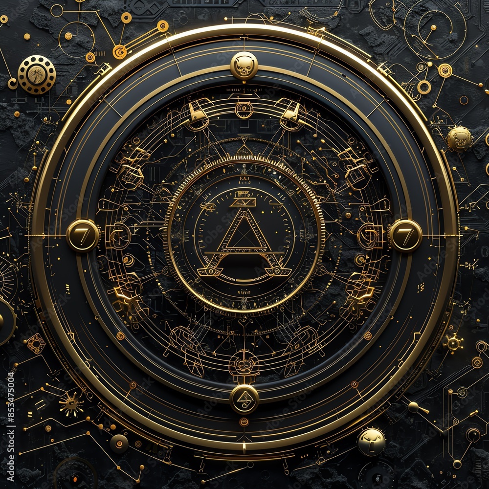 Fototapeta premium Elegant aud symbol with intricate patterns and high-tech design