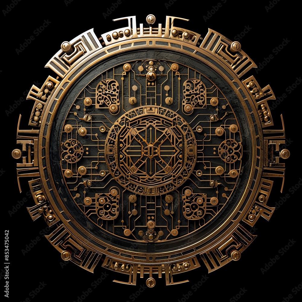 Fototapeta premium Elegant bwp symbol with intricate details and high-tech design