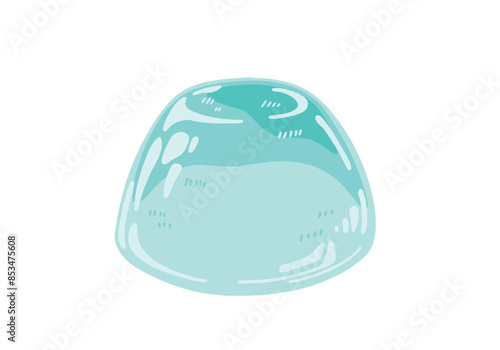 爽やかなソーダ色のゼリーのイラスト