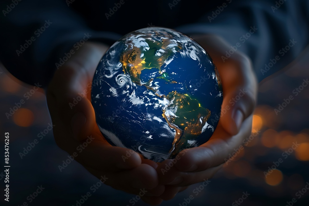 A person holding a planet earth A person holding a planet earth