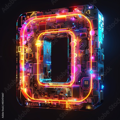 High-tech qar symbol icon with vibrant colors and holographic details photo