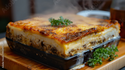 Culinary Heart of Cyprus: Moussaka Preparation in a Warm Taverna