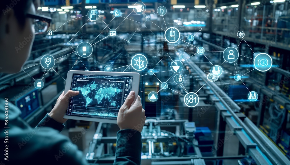 Manufacturing and industry with advanced AI-based automated machines Manufacturing and industry with advanced AI-based automated machines