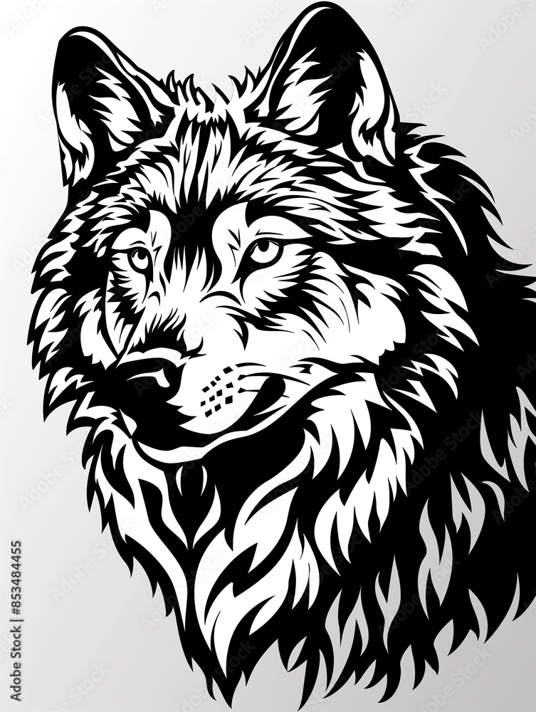 A wolf with a very long mane and a very large snout A wolf with a very long mane and a very large snout