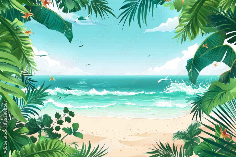 Obraz premium Summer Background illustration created with Generative AI