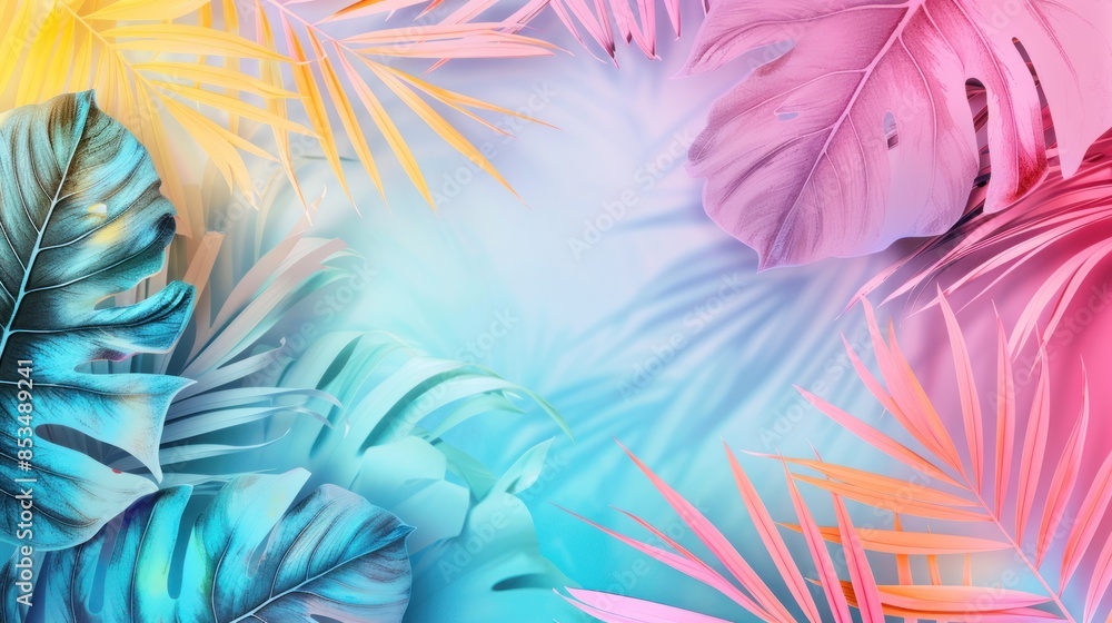 Tropical leaves nature background in summer style Tropical leaves nature background in summer style