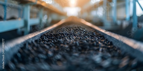 Moving biomass to a pyrolysis reactor for biochar production using a conveyor belt. Concept Conveyor belt design, Biomass transportation, Pyrolysis reactor operation, Biochar production process