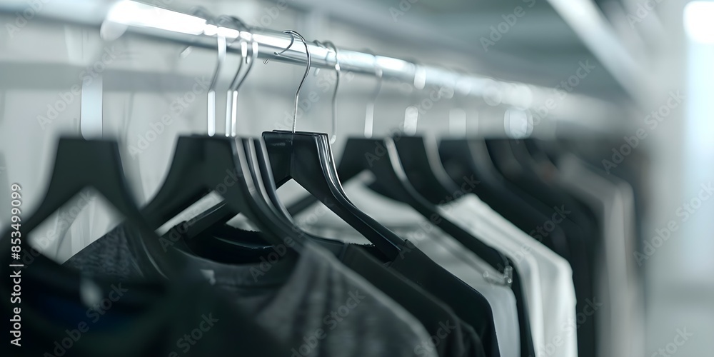 Neat Array of Freshly Cleaned Hangers in a Room. Concept Organized Room, Cleanliness, Clothing Accessories, Tidy Spaces Neat Array of Freshly Cleaned Hangers in a Room. Concept Organized Room, Cleanliness, Clothing Accessories, Tidy Spaces
