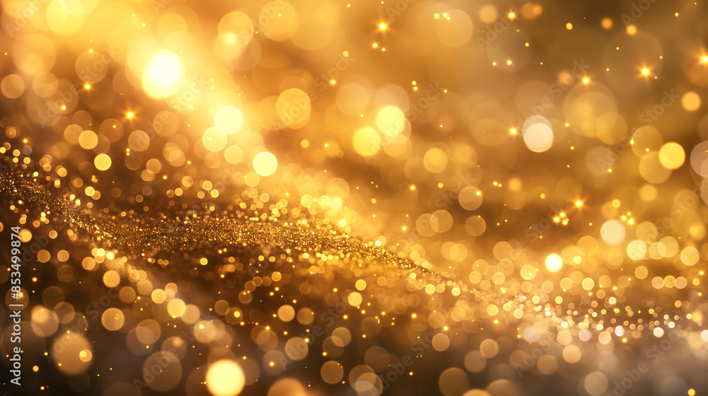 Twinkly Lights golden and Stars Christmas Background. generative ai Twinkly Lights golden and Stars Christmas Background. generative ai