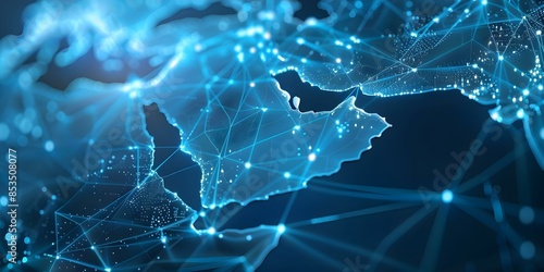Connecting Saudi Arabia to the Middle East and North Africa A Network Map. Concept Network Mapping, Saudi Arabia, Middle East, North Africa, Connectivity photo