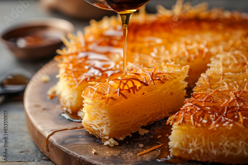 Knafeh with Sweet Cheese and Syrup photo