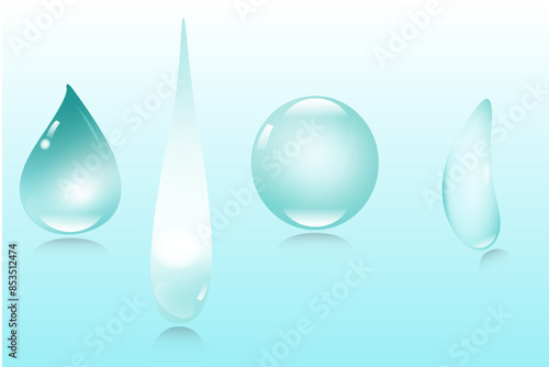 water drops illustration aqua pearls 3d liquid droplet