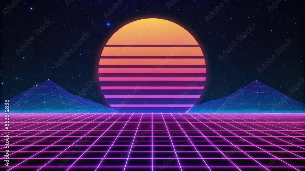 A futuristic neon grid with glowing lines and a dark background. A futuristic neon grid with glowing lines and a dark background.