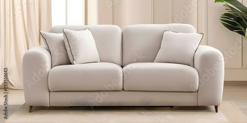 Foldable design sofa for a versatile and space-saving living room arrangement. Concept Space-saving furniture, Foldable sofa, Versatile living room, Compact design, Multifunctional seating photo