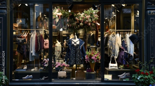 modern and fashionable boutique. Elegant boutiques and designer stores display the latest fashion trends