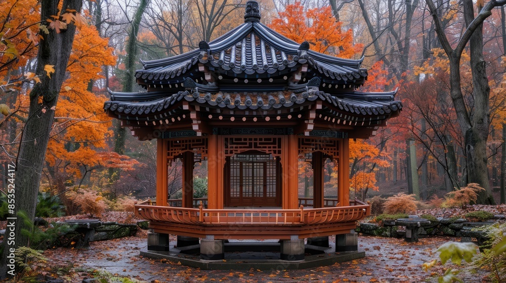 pavilion in the park Ai generative 8K wallpaper Stock Photographic Image pavilion in the park Ai generative 8K wallpaper Stock Photographic Image