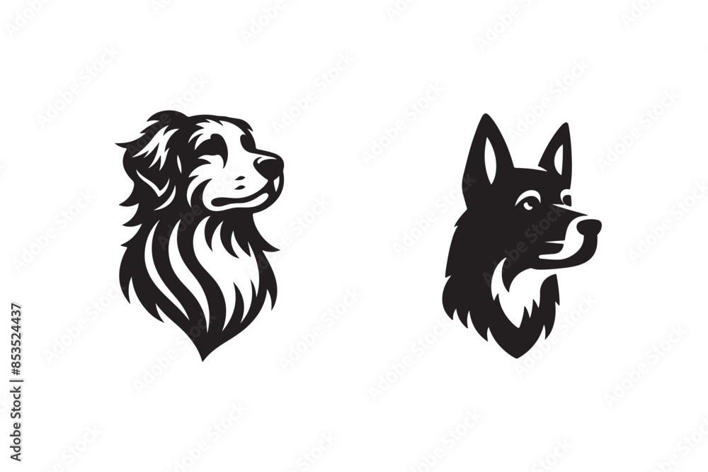 Obraz premium Best Dog Head Silhouette Vectors and Designs
