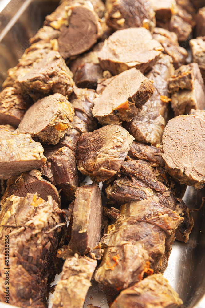 Close up shot of succulent slow-cooked beef Close up shot of succulent slow-cooked beef