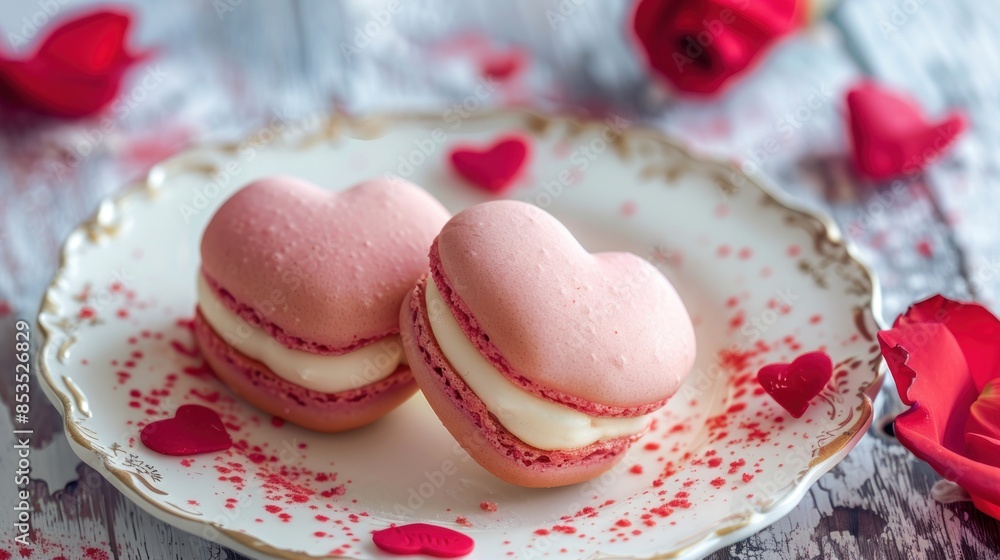 Heart-shaped treat on pretty plate Heart-shaped treat on pretty plate