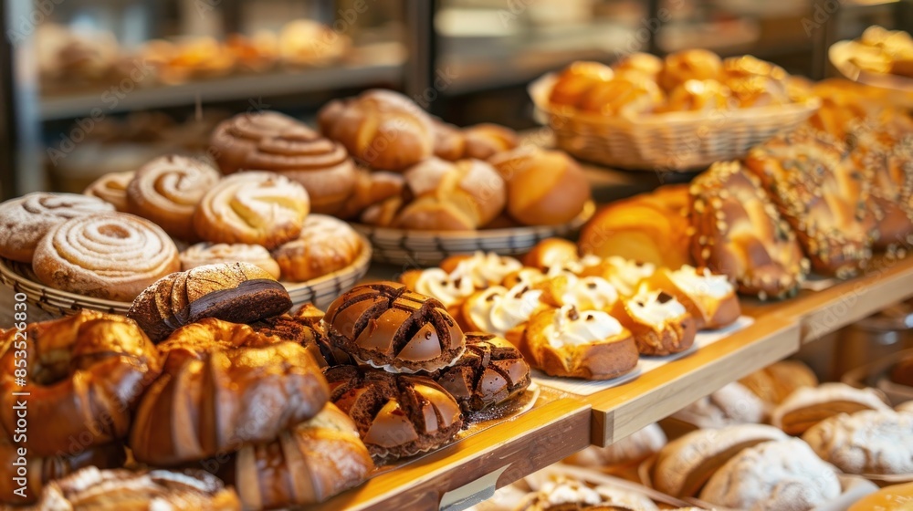variety of freshly baked goods at the bakery variety of freshly baked goods at the bakery