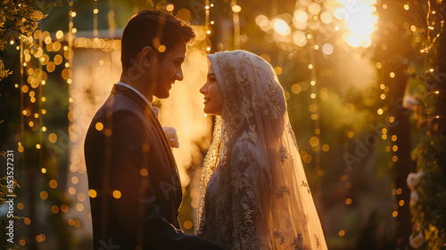 Beautiful Scene of Man and Woman Photoshoot in a Scenic Sunset