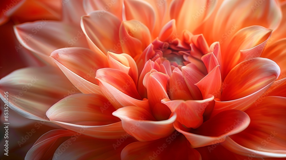Close-Up of Vibrant Orange Dahlia Flower with Detailed Petals and Soft Lighting Close-Up of Vibrant Orange Dahlia Flower with Detailed Petals and Soft Lighting