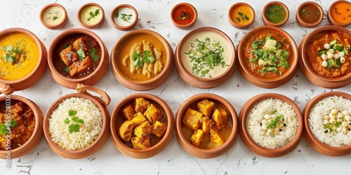 Wallpaper Mural Indian Cuisine: A Feast in Earthenware Bowls Torontodigital.ca