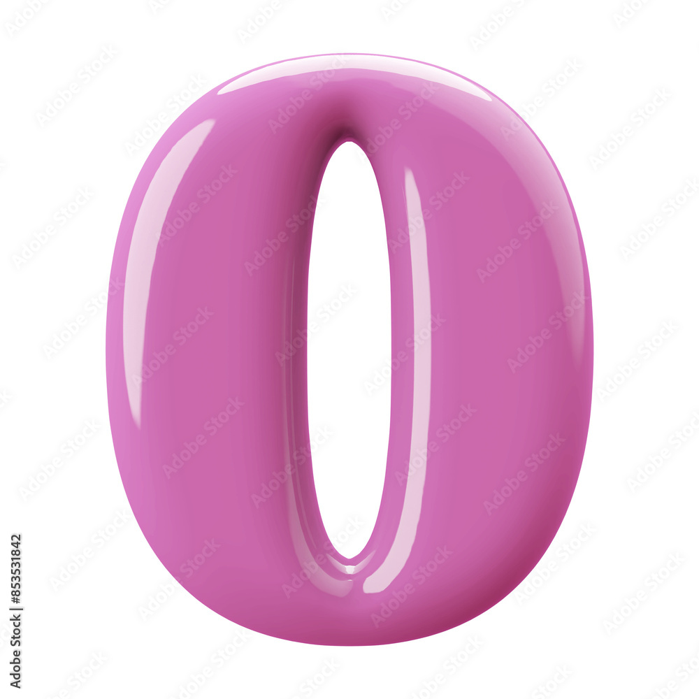 Pink 3D Number 0 Pink 3D Number 0