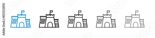 Castle black and white vector icon