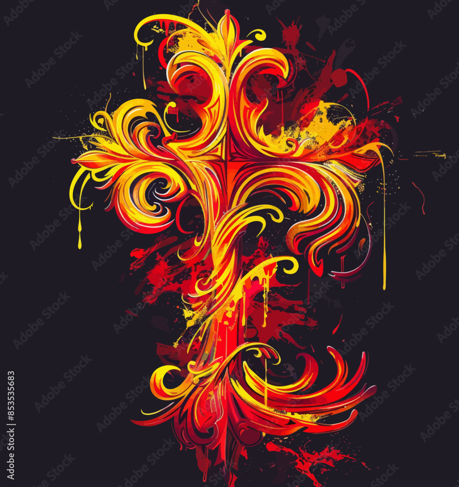 Vibrant Abstract Design with Colorful Swirls and Drops Vibrant Abstract Design with Colorful Swirls and Drops