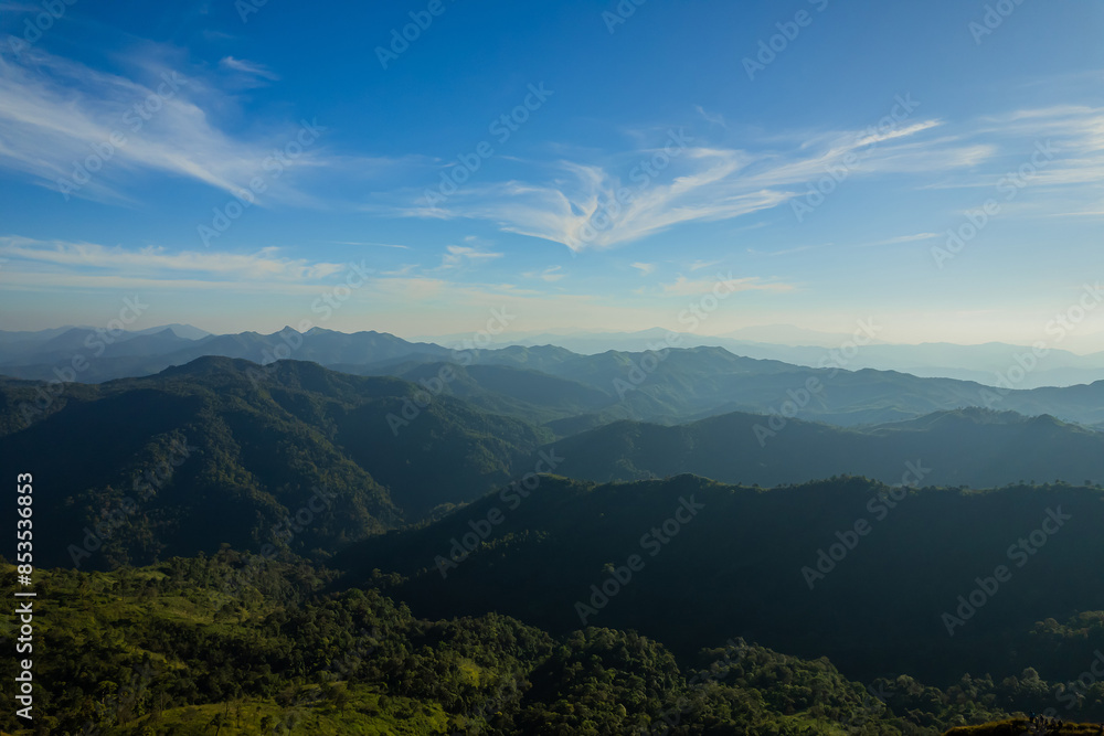 Green yellow mountains and beautiful sky clouds under the blue sky. Green yellow mountains and beautiful sky clouds under the blue sky.