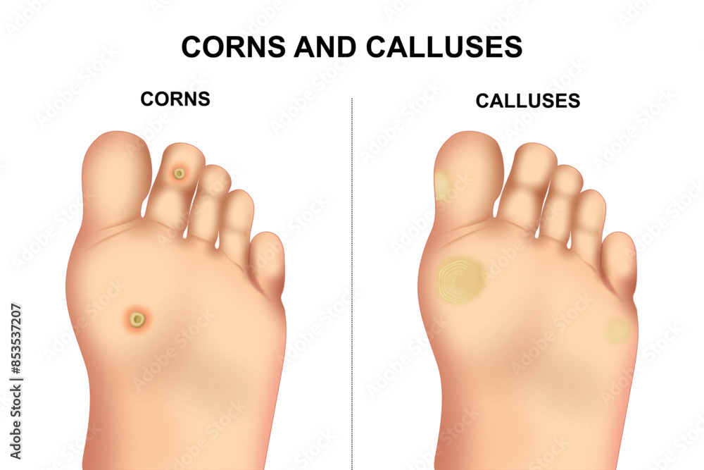 Φωτογραφία Corns and calluses foot illustration