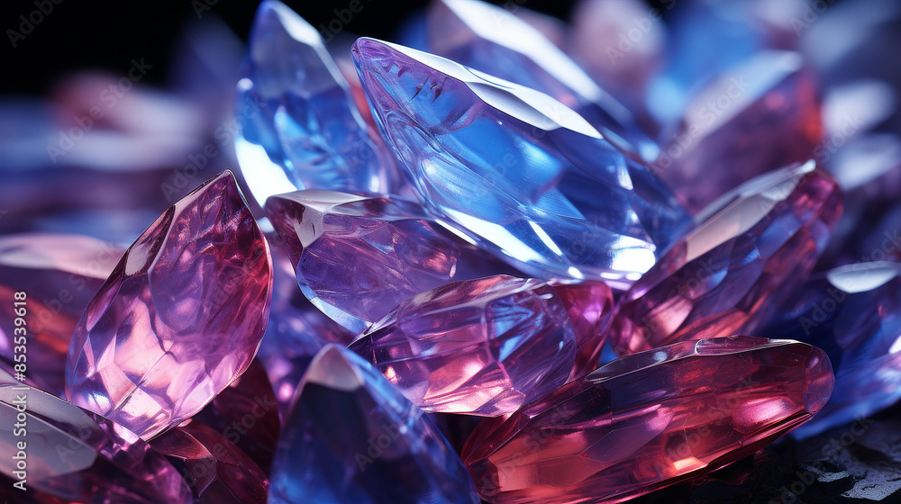 Explore the mesmerizing world of crystal clusters with highdefinition flat illustrations in vivid sparkling hues. Explore the mesmerizing world of crystal clusters with highdefinition flat illustrations in vivid sparkling hues.