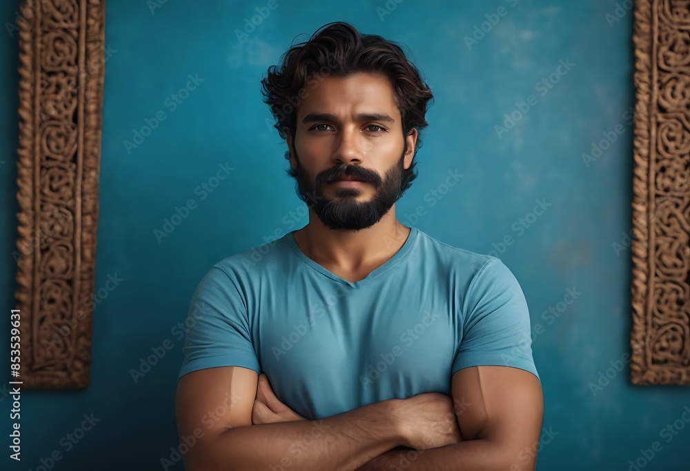 Portrait of a handsome man smiling against grey background Portrait of a handsome man smiling against grey background