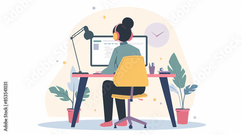 Wallpaper Mural A person attending an online conference. Attending Online Torontodigital.ca