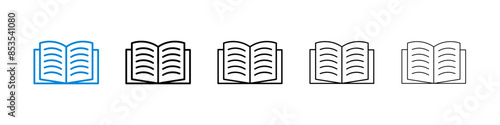 Open Book black and white vector icon