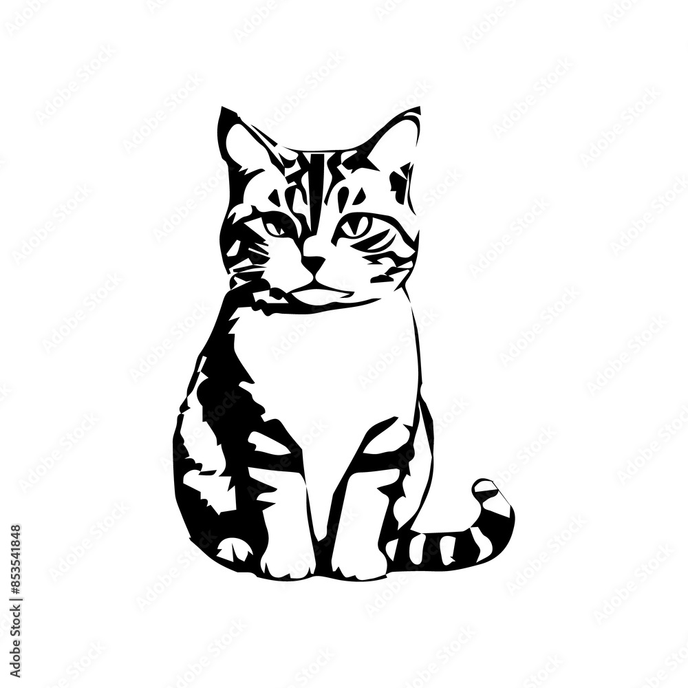 Fototapeta premium cat set down looks nice