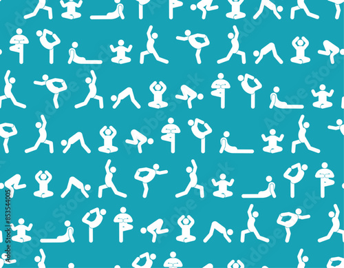 Yoga Pattern seamless. Icon for yoga pose class Background