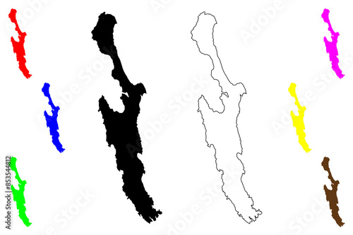 Cres island (Republic of Croatia, Adriatic Sea) map vector illustration, scribble sketch Cres map