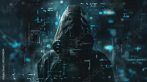 Person hooded stand city background