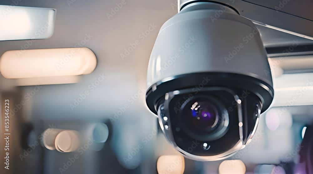In Motion: Close-Up of High-Tech Rotating Surveillance Camera In Motion: Close-Up of High-Tech Rotating Surveillance Camera