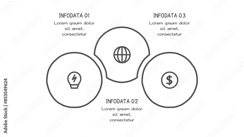 Doodle infographic elements with 3 options. Vector business template for presentation Doodle infographic elements with 3 options. Vector business template for presentation