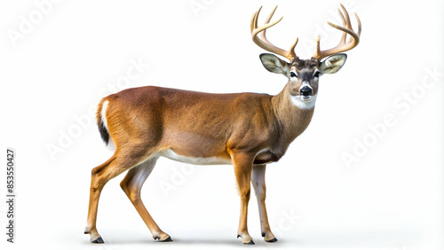 buck deer on white background