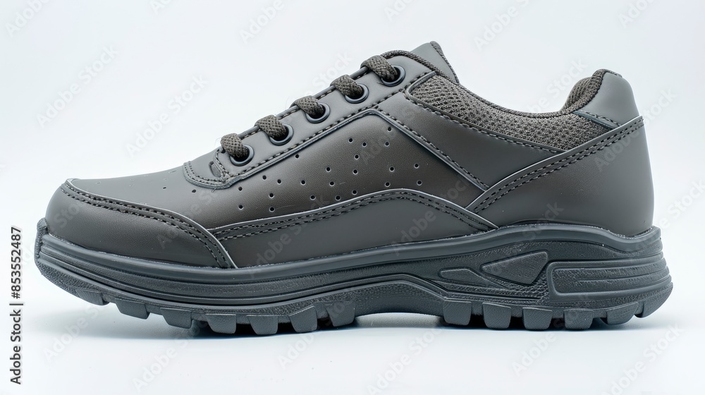 Gray Home Shoe Isolated On A White Background, A Symbol Of Comfort And Relaxation, High Quality, HD Gray Home Shoe Isolated On A White Background, A Symbol Of Comfort And Relaxation, High Quality, HD
